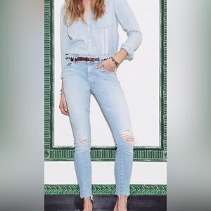 Mother denim 25 looker sacred slit ankle in nice shot skinny jeans women